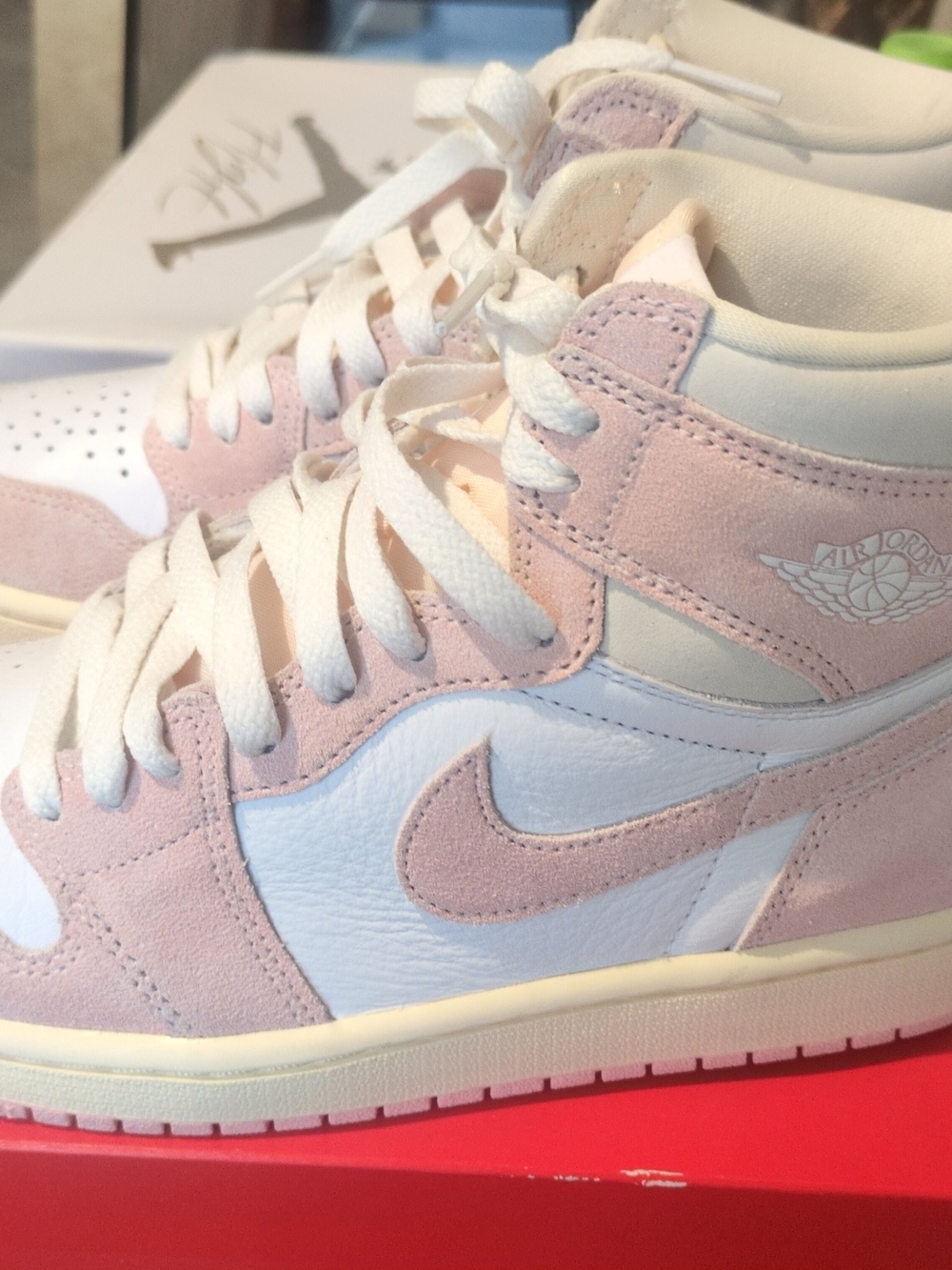 Nike Air Women’s High-Top Sneakers in Pastel Pink and White